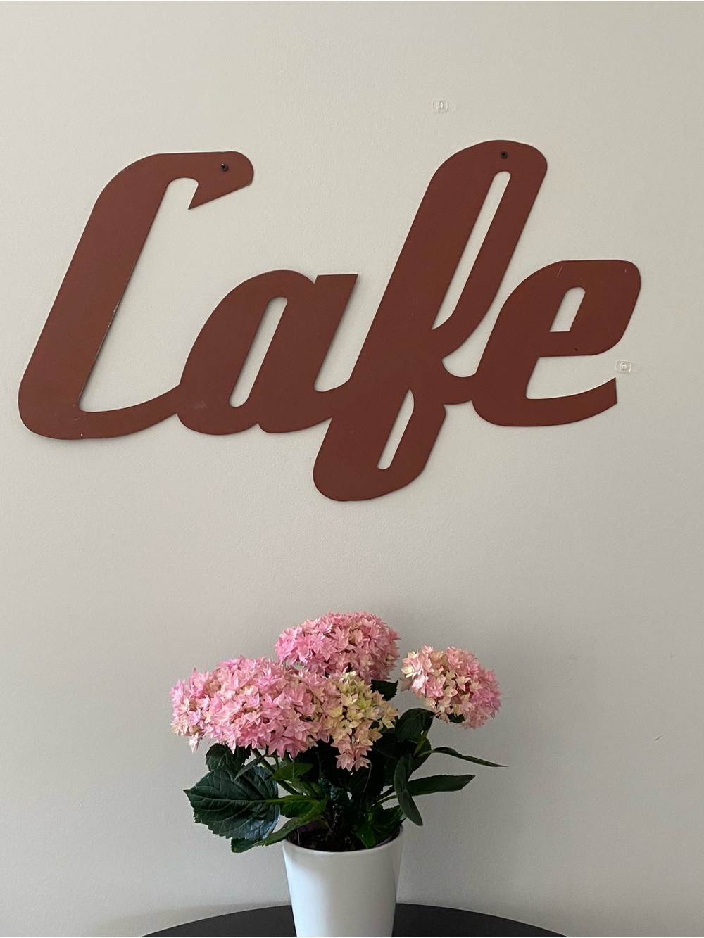 Retro Cafe Wall Sign in Rust Patina